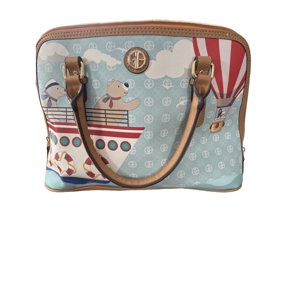 Gianni Bernini Women's Handbag Light Blue Tan
